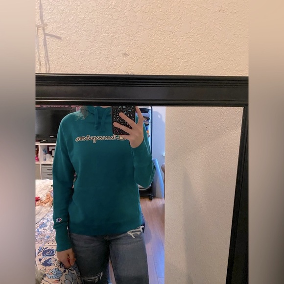 Champion Tops - •Champion Green Hoodie